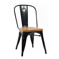 Ghế tolix không tay mặt gỗ TL-03