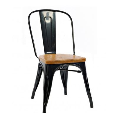 Ghế tolix không tay mặt gỗ TL-03